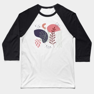 Abstract shapes and plants digital design Baseball T-Shirt